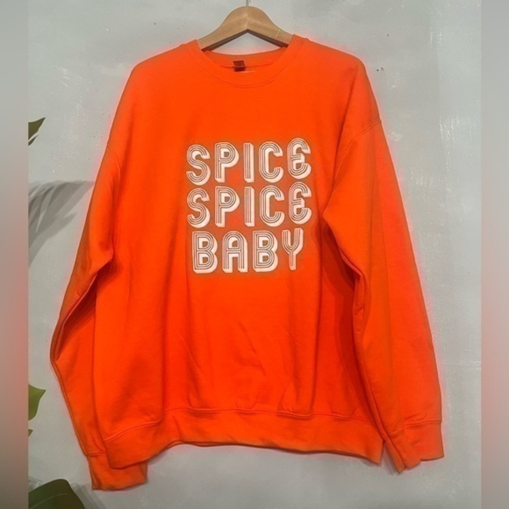 SPICE SPICE BABY | 🍂 fall Halloween crew neck sweatshirt orange - size XL